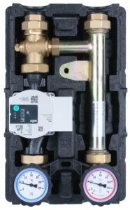 PrimoTherm K 180-3 DN25 modifikacija 7783560 su Wilo Para SC 25/6. Vaizdas nuėmus priekinę izoliacijos dalį.